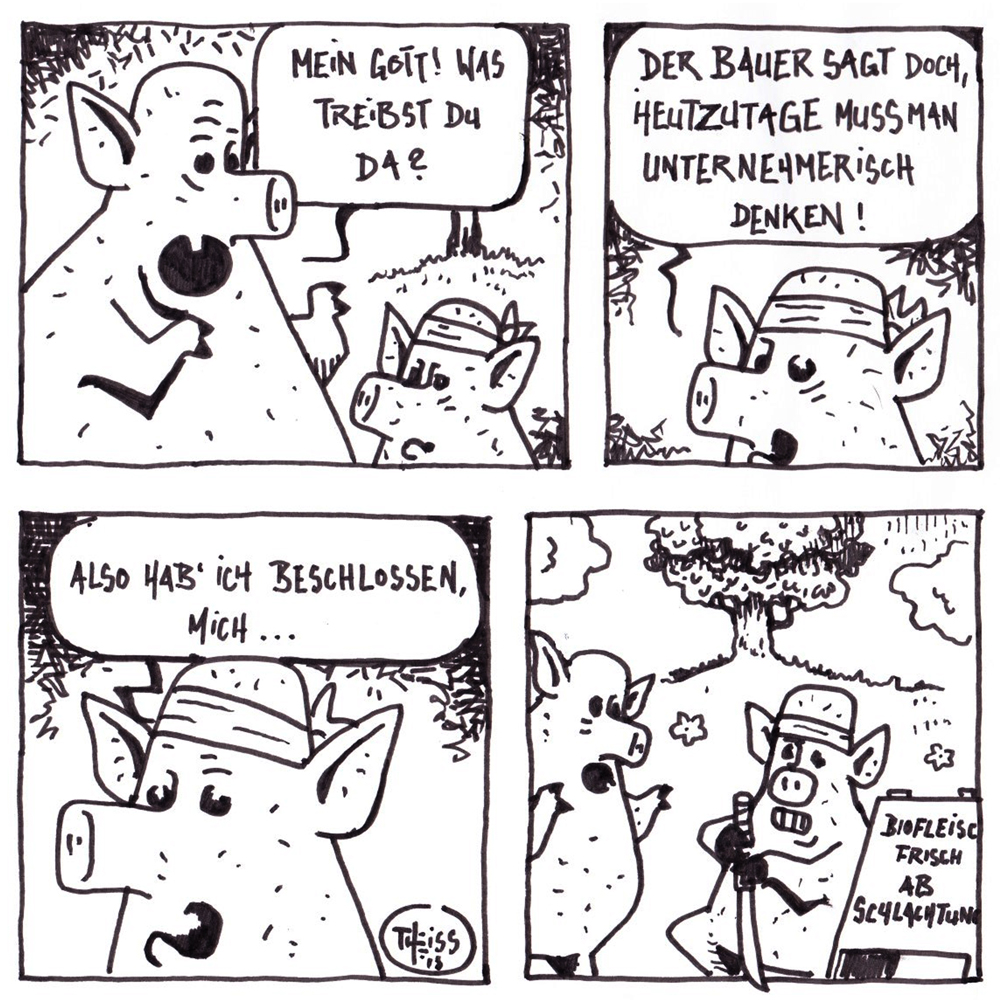 Das Unternehmerschwein (aus Udo Theiss' Serie Animal Blues)